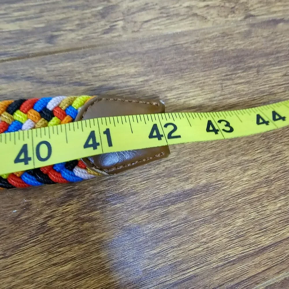 No Name Multi Color Braided Belt with Leather Ends Size 42